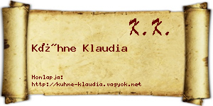Kühne Klaudia névjegykártya