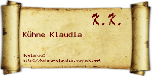 Kühne Klaudia névjegykártya