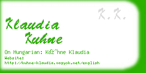 klaudia kuhne business card